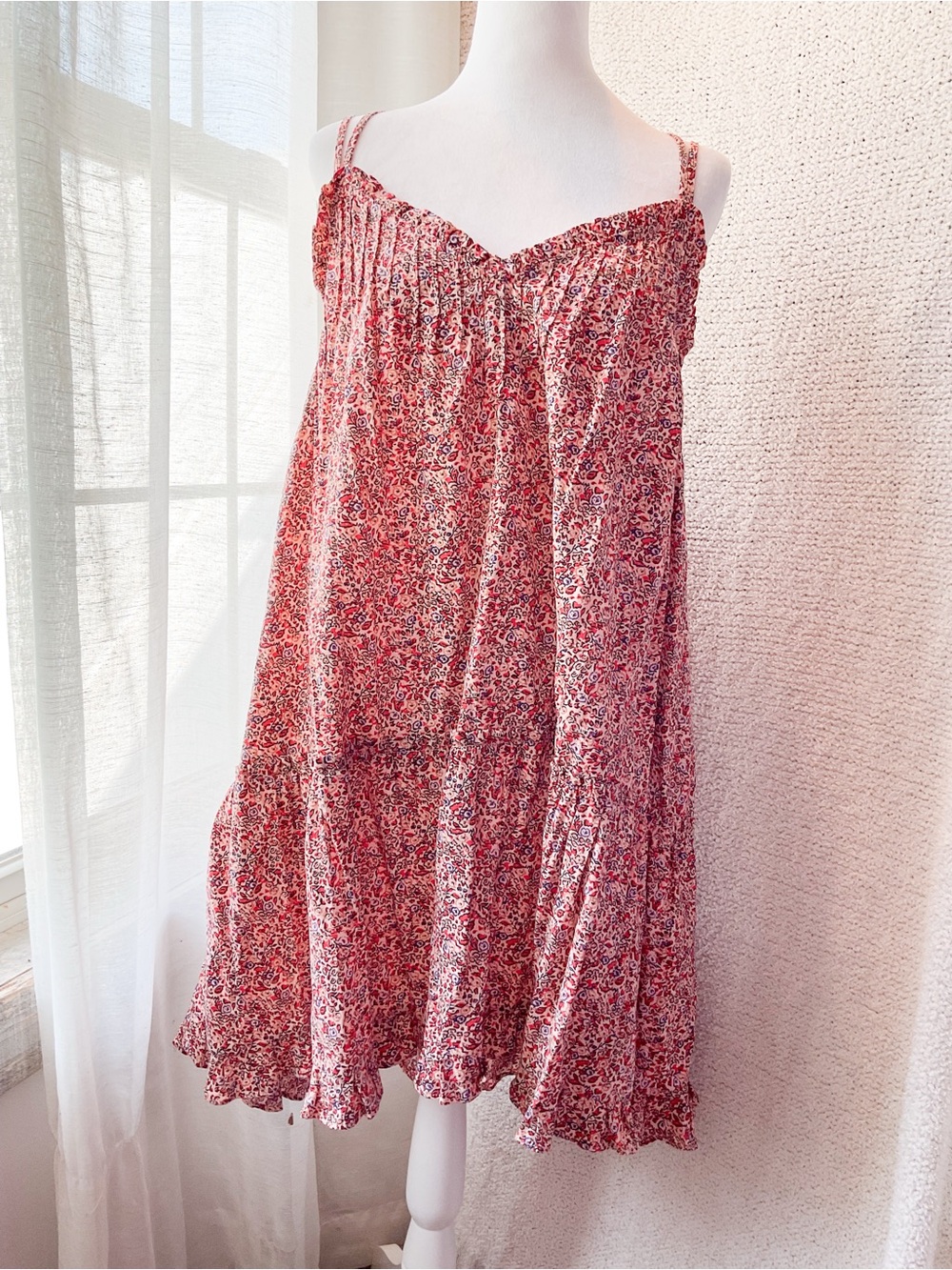 Universal Thread Red Floral Spaghetti-Strap Mini Dress